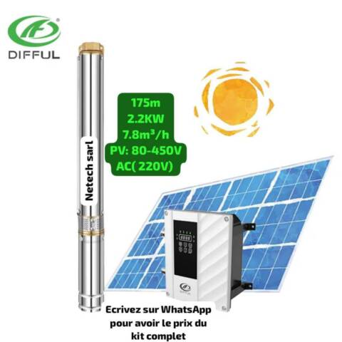 Pompe solaire hybride AC/DC 175m-2200W