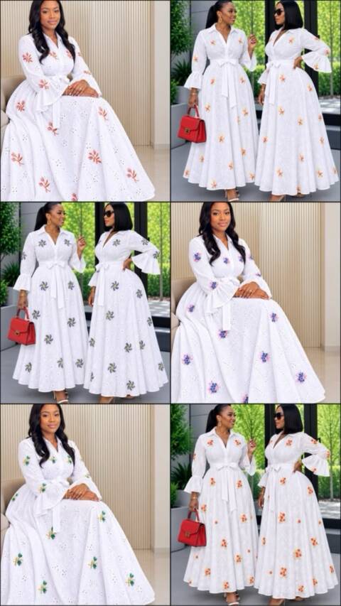 Robe longue blanche élégante et raffinée