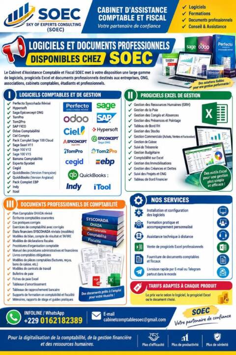 Vente de logiciels de comptabilité
