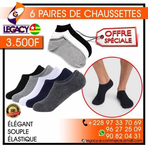 6 PAIRES DE CHAUSSETTES TENIS